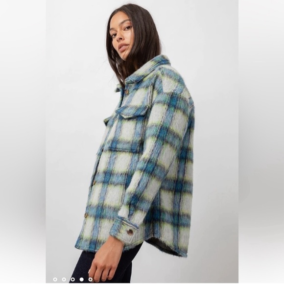 Rails Turner Shirt Jacket Cobalt Lime Smoke ๐ - Picture 4 of 5